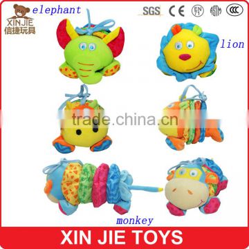 customize pull string vibrate plush baby toy funny vibrate hanging soft baby toy