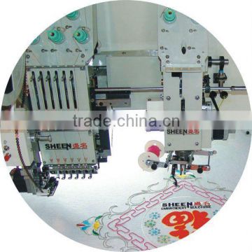 coiling mixed type embroidery machine with sequin and flat embroidery