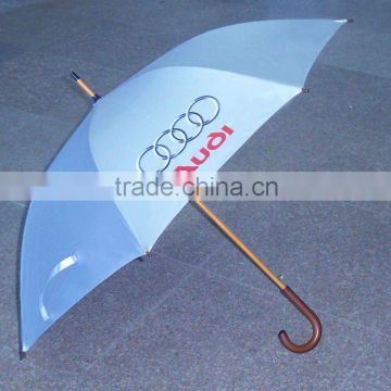 27"*8k wooden crook handle automatic protectional stick umbrella