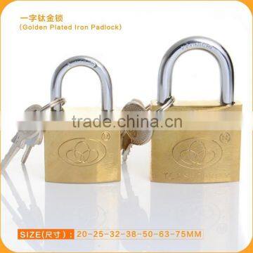 2015 Hot Sale Cheap Golden Titanium Plated Iron Padlock