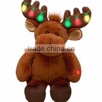 2015 new design plush christmas moose, plush light toy christmas/ 2015 stuffed plush moose and santa soft toys christmas