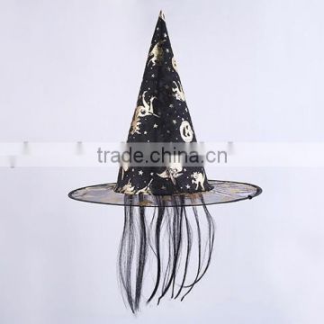Newest Wig clip double gauze wizard's hat Halloween witch hat magic hat dance party props