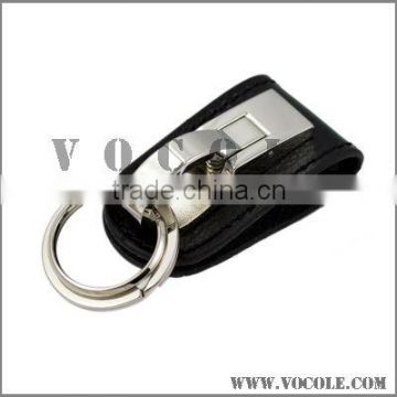 fashion high quality leather stainless steel key chain