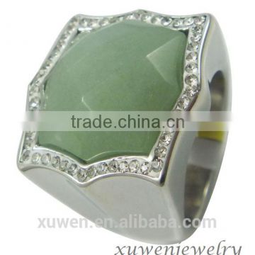 big jade stone 316l stainless steel rings jewelry womens                        
                                                                                Supplier's Choice