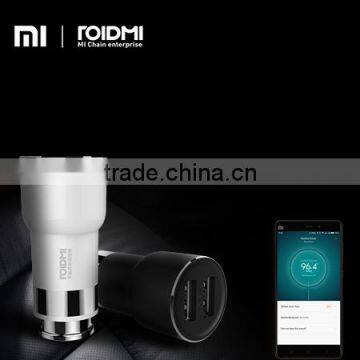 Roidmi wholesale multi-function Fashional Design Bluetooth 2 port wireless usb Smart car charger with output 5V 2.4A 2nd gen