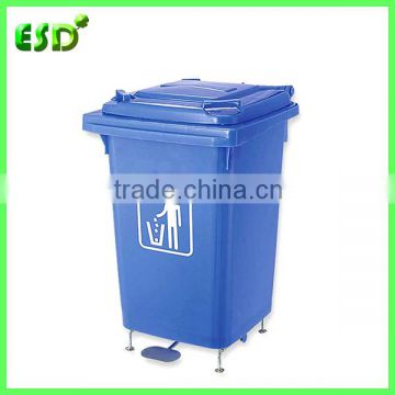 60L Durable Plastic Garbage Bin with Foot Pedal