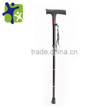 Folding aluminum cane, cane lighting, alarm folding cane