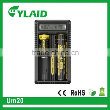The most popular in stock wholesale made 2 Slot Nitecore UM20 Battery Charger