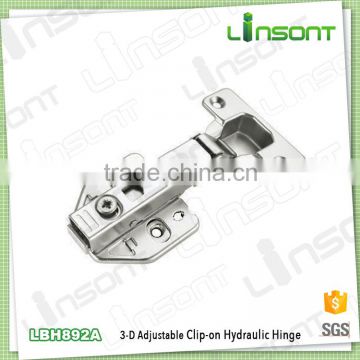 2016 hot sale 3-D adjustable hydraulic clip on kitchen cabinet door hinge furniture hardware concealed hinge