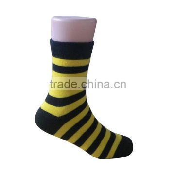 GSC-33 Hot sale high quality yellow striped design customized school bamboo socks