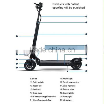 Fashion skateboard folding electric scooter 10 inch 2 wheel with handle
