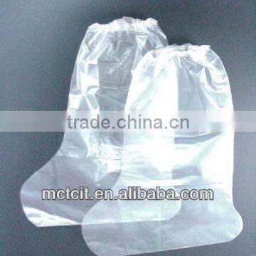 Disposable clear plastic boot cover with standard size