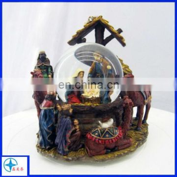 resin water globe with figure and horse