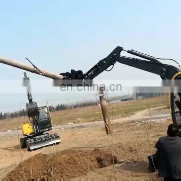 CE approved wheel tire trench excavator machine made in China