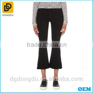 2016 Women crop flare mid-rise jeans woman denim jeans wholesale plus size jeans pants