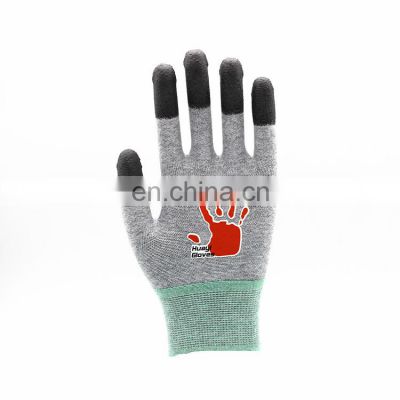 ESD Anti Static Safety Work Gloves Anti Skid Durable Breathable Hand Protection Carbon Fibre Fingertip PU Coating Gloves