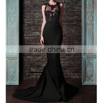 C71656A Sexy Black Mermaid Floor-Lenght Celebrity Evening Dresses