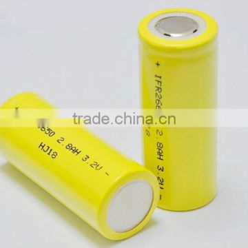 Rechargeable IFR26650 3.2V LiFePO4 battery, 2800mAh