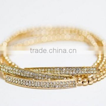 New design hot brand rhinestone Jewelry Handmade gold shinning bracelets Bracelet For Women bangles female gifts topshop