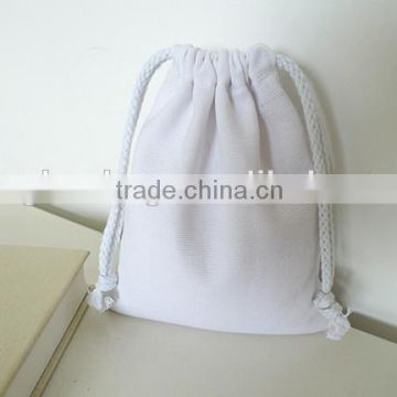 wholesale white color canvas drawstring packing bag
