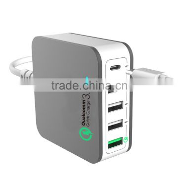 usb multi QC 3.0 Type-c charger, cell phone charger for xiao mi	, for samsung fast charger qc 3.0 charger