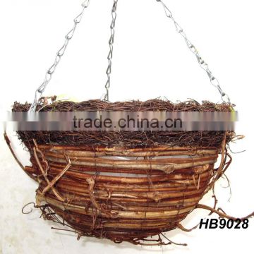 Rattan Twig Hanging Flower Basket