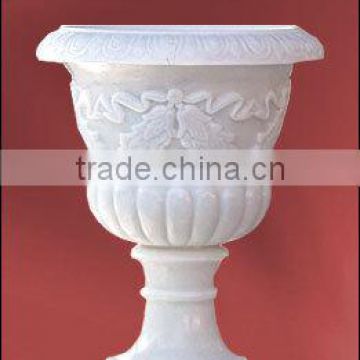 Stone planter pot flower marble hand carved sculpture for home garden