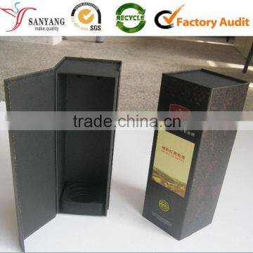 High Quality Foldable Paper Wine Gift Box Recyclable Single Bottle Wine Box