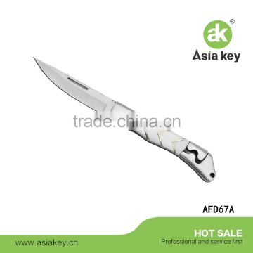 White pocket knife with special design Organic plastic Handle