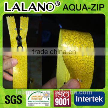 NO.5 Closed end pellet bagging used sparking yellow zipper