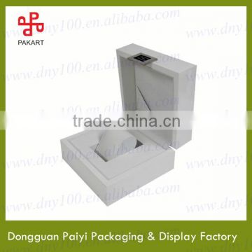 High quality white wooden leather watch display box