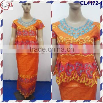 CL4172 Bazin Multicolored newest popular loose comfortable color special pattern long dress soft material African dress
