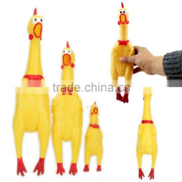 Screaming Rubber Yellow Chicken Pet Dog Toy