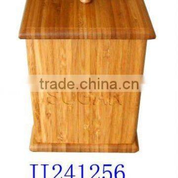 Natural bamboo sugar storage canister with cover