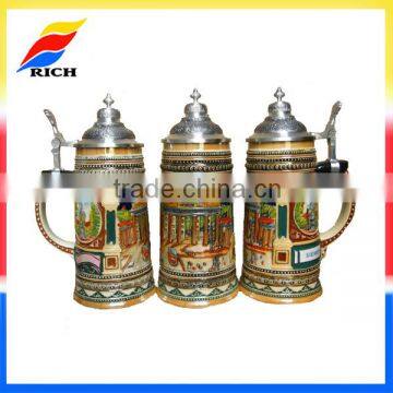 custom high quality engraved beer mugs with lid