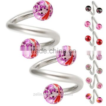 The body piercing jewelry Spiral twisted navel belly rings navel button rings
