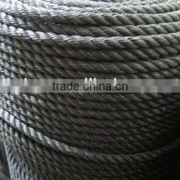 3 strand black polypropylene Rope