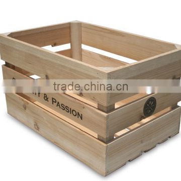 2016 hot sale wholesale factory price Natural Wood Box Fruit Crate Wooden Vegetable Crates / Storage