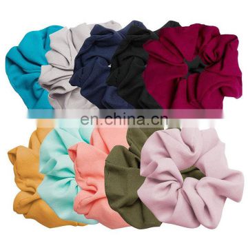Solid Color Chiffon Elastic Hair Ties For Girls Women Hair Rope Rings Scrunchies Ponytail Holder Pink Black Hair Accessories
