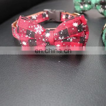 HQP-XQ01 HongQiang New Christmas pet collar dog collar snowflake collar with lead rope