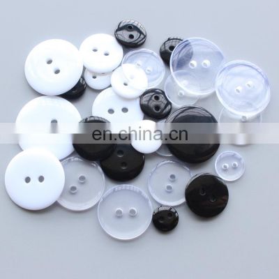 Round Sew Bread Shape 2 Holes Clear Transparent Resin Shirt Button