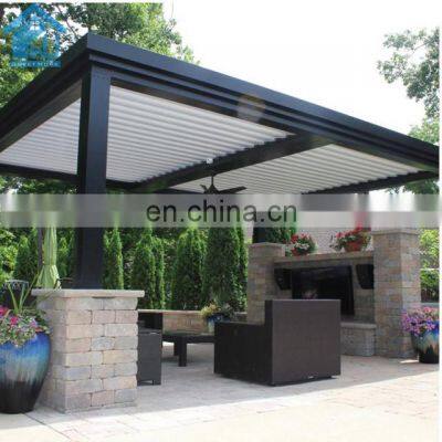 Aluminum bioclimatic wall-mounted pergola with dowm pipe