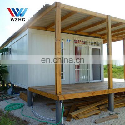 cheap price 20ft flat pack container house with awning & fork holes as homes office shops showing room