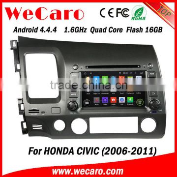 Wecaro android 4.4.4 car dvd player for civic double din Steering Wheel Control 2006 - 2011
