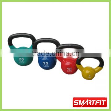 color half vinyl kettle bells with fixed size of handle kettle dumbbell with vinyl cover