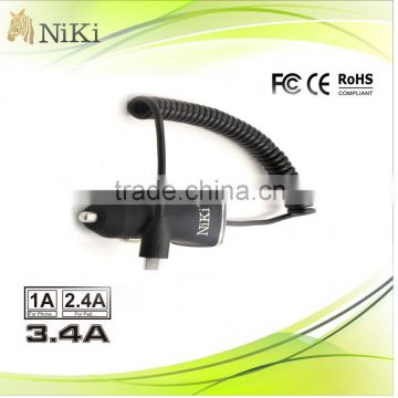 Brand New Best Quality DC 5V 3.4A Car Charger with Cord / Cable