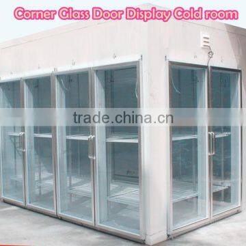 Corner Glass Doors Display Cold Room