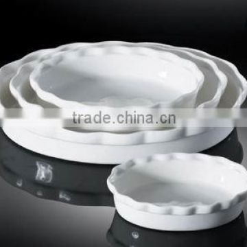 H2471 white porcelain oval 7"9"11"13" deep dish rims