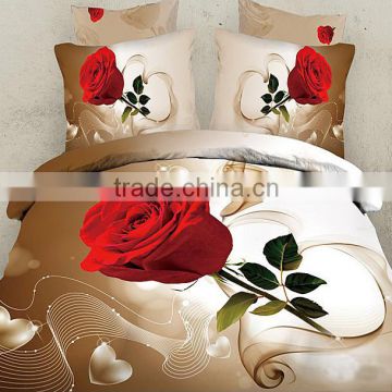 red rose wedding Bedclothes 4pc bedding set 3d queen size for sale