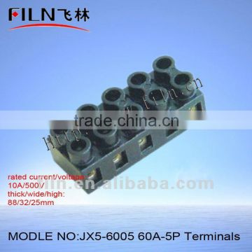 copper earthing bar JX5-6005 60A-5P fixed terminal blocks